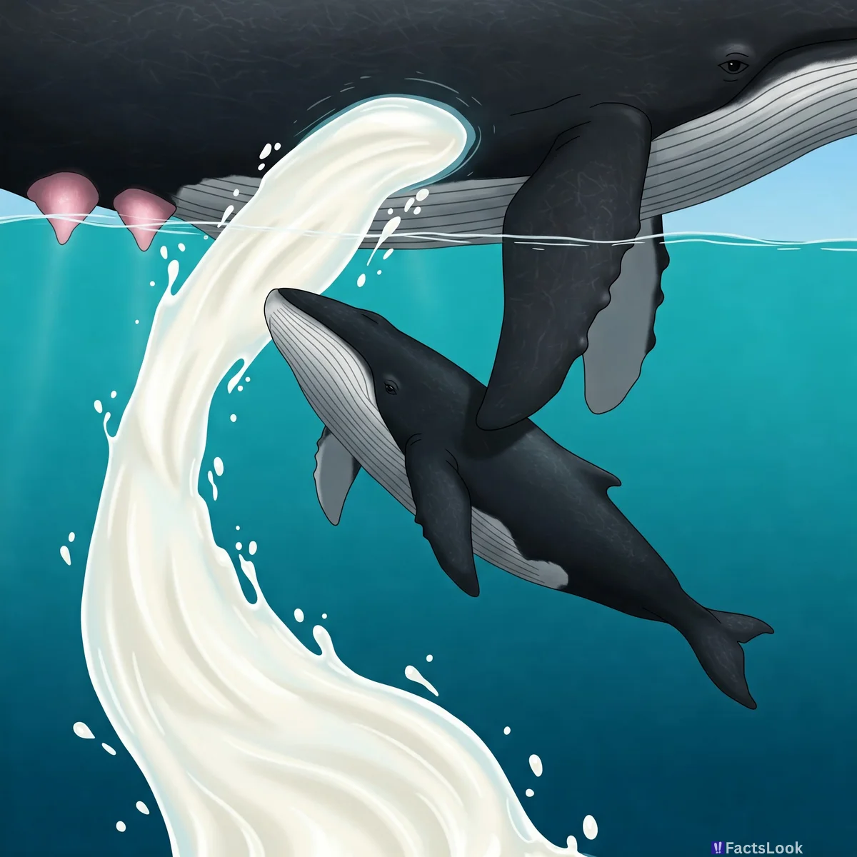 Calf Whales Drink an Enormous Amount of Milk